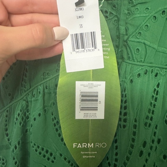 FARM Rio Vibrant Green Eyelet Maxi Dress - Picture 6 of 6